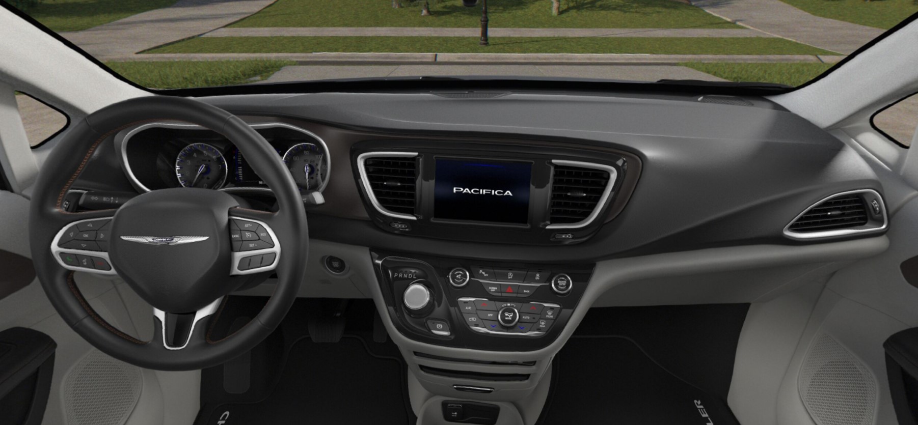 2018 Chrysler Pacifica Touring Plus Rear Black and White Interior